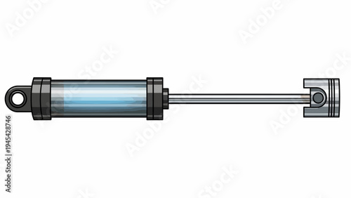 Hydraulic Cylinder Mechanical Device Illustration.