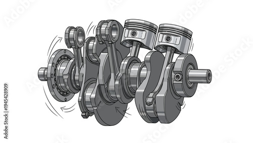 Crankshaft Engine Parts Mechanical Components.