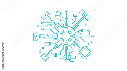 Circuit Board Microchip Technology Design Concept.