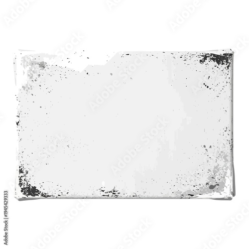 Distressed white canvas with black grunge texture border