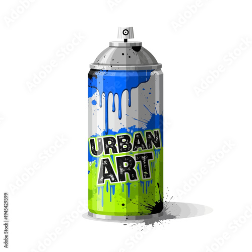 Graffiti Spray Can with Urban Art Text