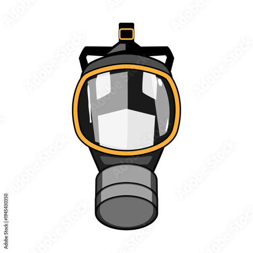 Gas mask providing essential personal protective equipment against airborne threats, representing safety, security, and health in hazardous environments like chemical spills or viral outbreaks