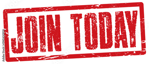 Join today red grunge stamp.