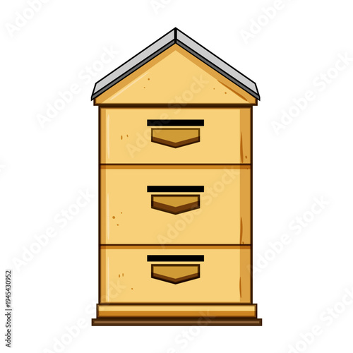 Wooden beehive structure showcasing an apiary for beekeeping, providing a home for bee colonies and producing natural, sweet honey and wax for agricultural ecosystems