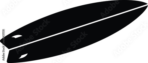 Black surfboard with white line and holes