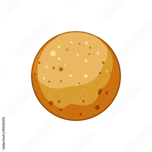 Indian gulab jamun sweet dessert icon portraying a round fried dumpling, traditionally soaked in syrup, representing classic asian culinary traditions and delicious festive treats