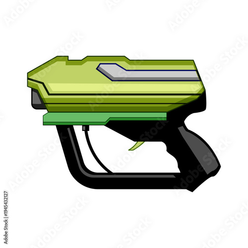 Futuristic toy blaster for kids, colorful sci fi play weapon for laser tag and pretend combat, plastic gadget with trigger and handle for active, competitive recreational fun