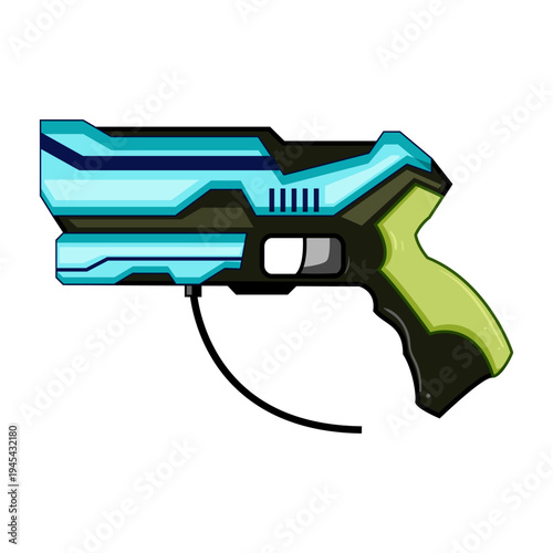 Futuristic toy blaster featuring a vibrant color scheme, designed for interactive play and simulating exciting sci fi adventures and competitive games