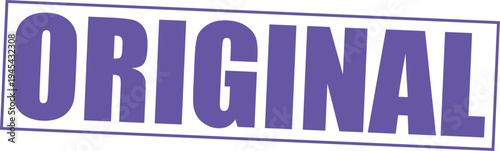 Purple original text stamp with white background and purple border