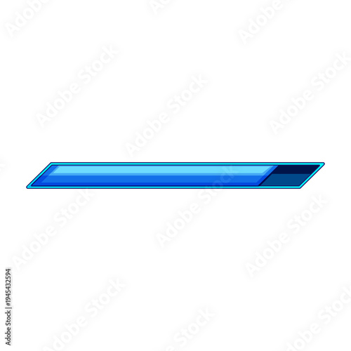 Futuristic interface element showing a horizontal bar filling up to indicate progress or a level, commonly used in video games and digital applications for user experience