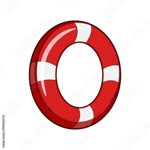 Lifebuoy with red and white stripes offering crucial assistance and support for aquatic emergencies, symbolizing safety, security, and help in dangerous water situations