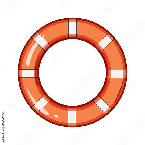 Orange lifebuoy buoy providing essential safety and support, illustrating concepts of rescue, help, and protection in maritime and water environments for drowning prevention