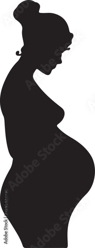 Silhouette of Anticipation: A serene silhouette portrays the profound beauty and tender anticipation of motherhood, evoking a sense of calm and the miracle of new life.