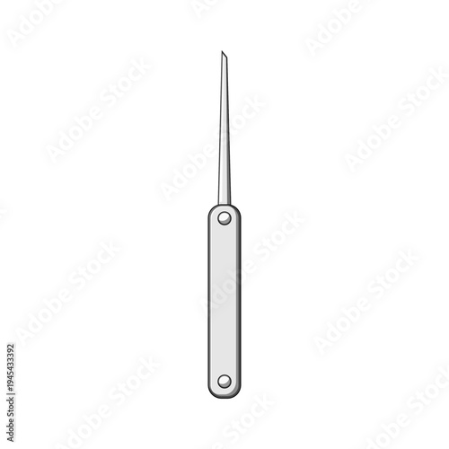 Thin metal lockpick with a simple handle for manipulating internal lock mechanisms, symbolizing bypass, access, security breach, stealth entry, and locksmithing concepts