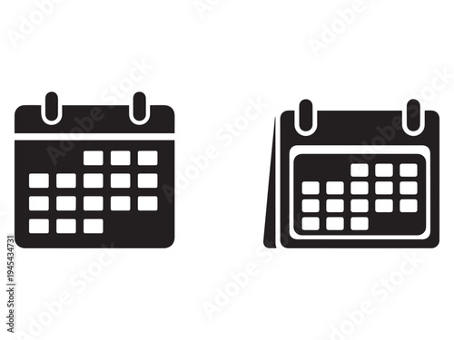 Calendar icons for scheduling and organization on computer or mobile device screen for planning and time management
