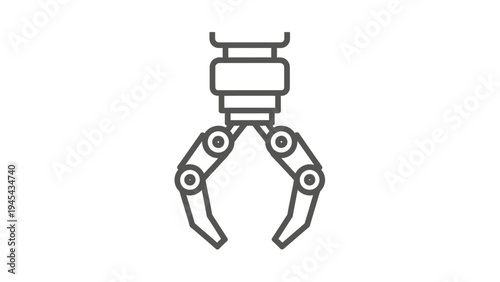 Mechanical Claw Gripper Illustration Simple Design.