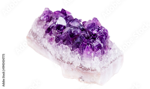 Amethyst mineral stone on a white background close up