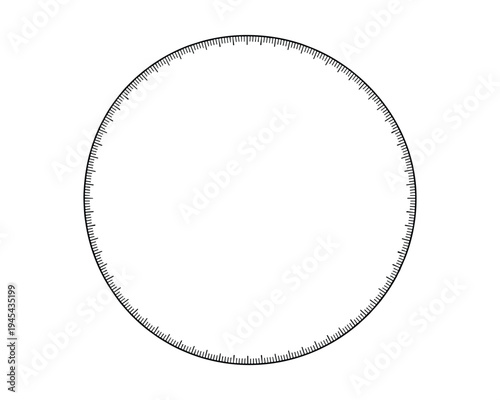 Circular measuring tool with precise divisions and markings for scientific or engineering applications