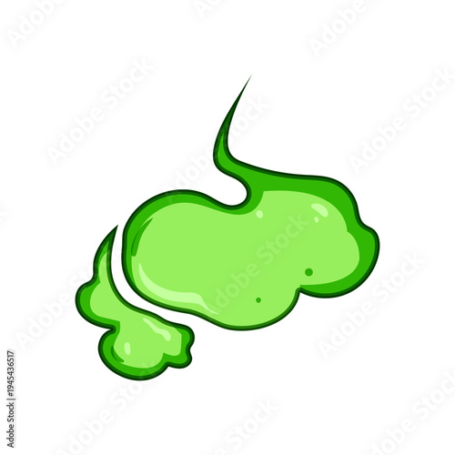 Green toxic gas cloud illustration conveying hazardous fume, foul odor, pollution or chemical vapor emission warning symbol for environmental, industrial or health contamination