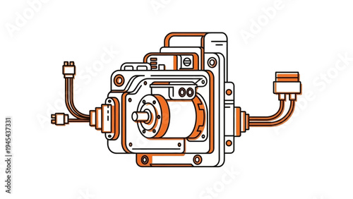 Detailed Illustration of Mechanical Pump Component.