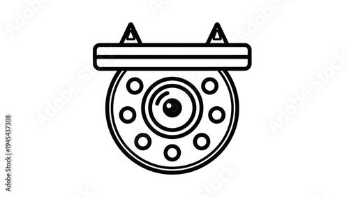 Simple Line Drawing of Mechanical Component.