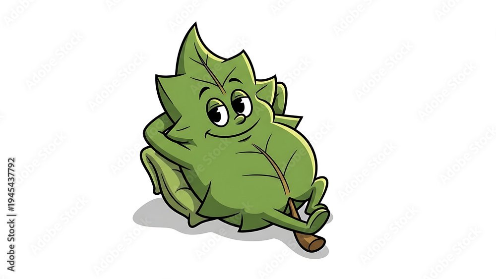 Fototapeta premium Cartoon cannabis leaf character illustration