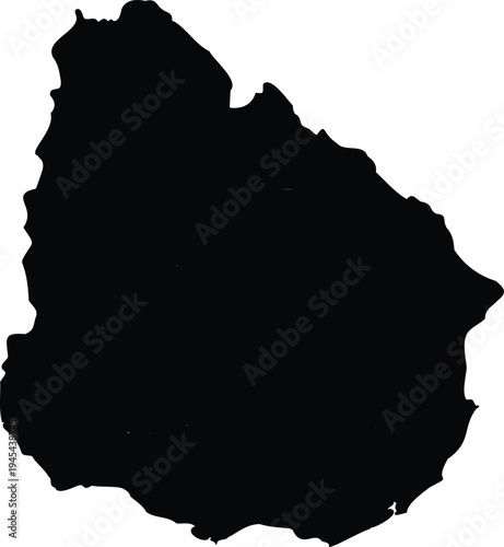 Black map of Uruguay vector illustration