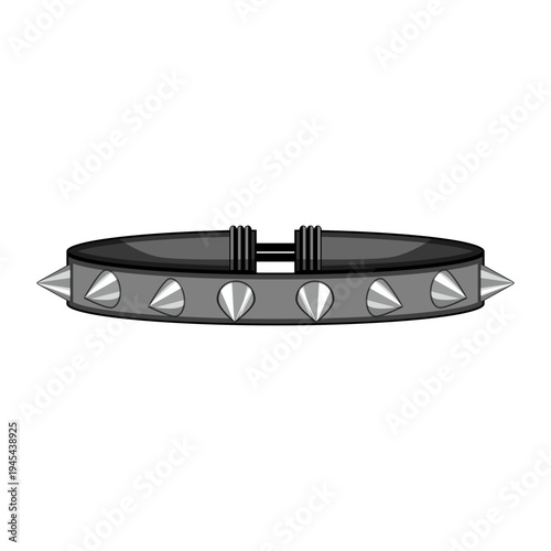 Black studded band featuring conical metal spikes, representing alternative fashion and rebellion, often associated with punk, rock, and gothic subcultures