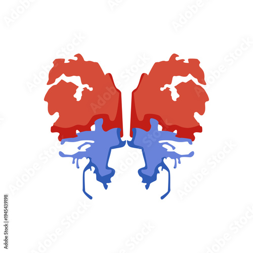 Abstract symmetric inkblot pattern reflecting perception and interpretation, representing psychology, mental health, and the subconscious mind in diagnostic assessment