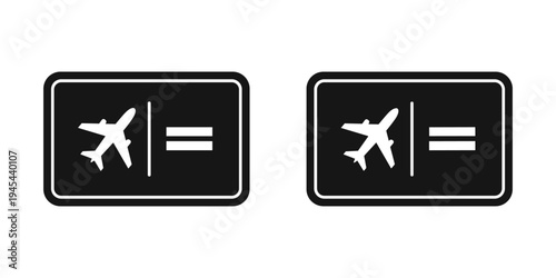 Airplane departure and arrival icons vector illustration, flat design symbols