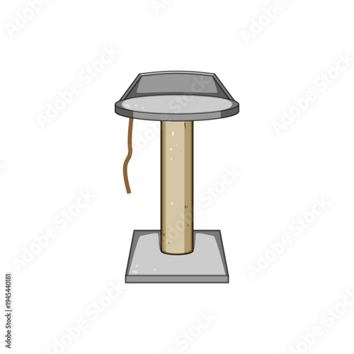 Cat scratching post providing an elevated platform for resting and a sisal wrapped pillar for sharpening claws, important for feline exercise, entertainment, and protecting household furniture