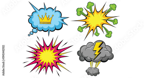 Set of 4 weather icons vector