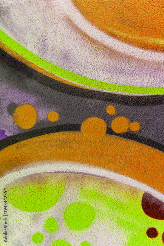 beautiful wallpaper of street wall graffiti painting of aerosol urban art. Colorful city background of spray graffiti drawing in modern culture style