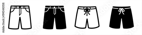 Simple Icon Set of Shorts for Various Styles and Occasions