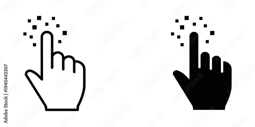 Fototapeta premium Hand cursor icons vector illustration, flat design click symbols