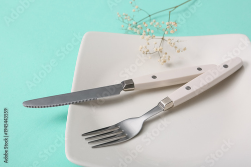 Table setting with silver c...