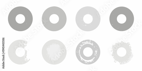 A series of grayscale rings with varying degrees of definition
