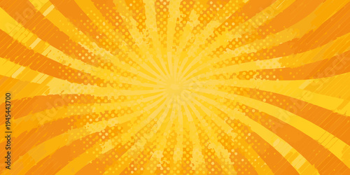 Abstract burst of orange and yellow rays emanating from the center
