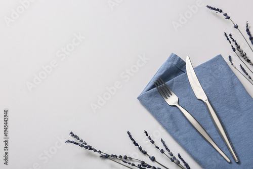 Table setting with silver c...