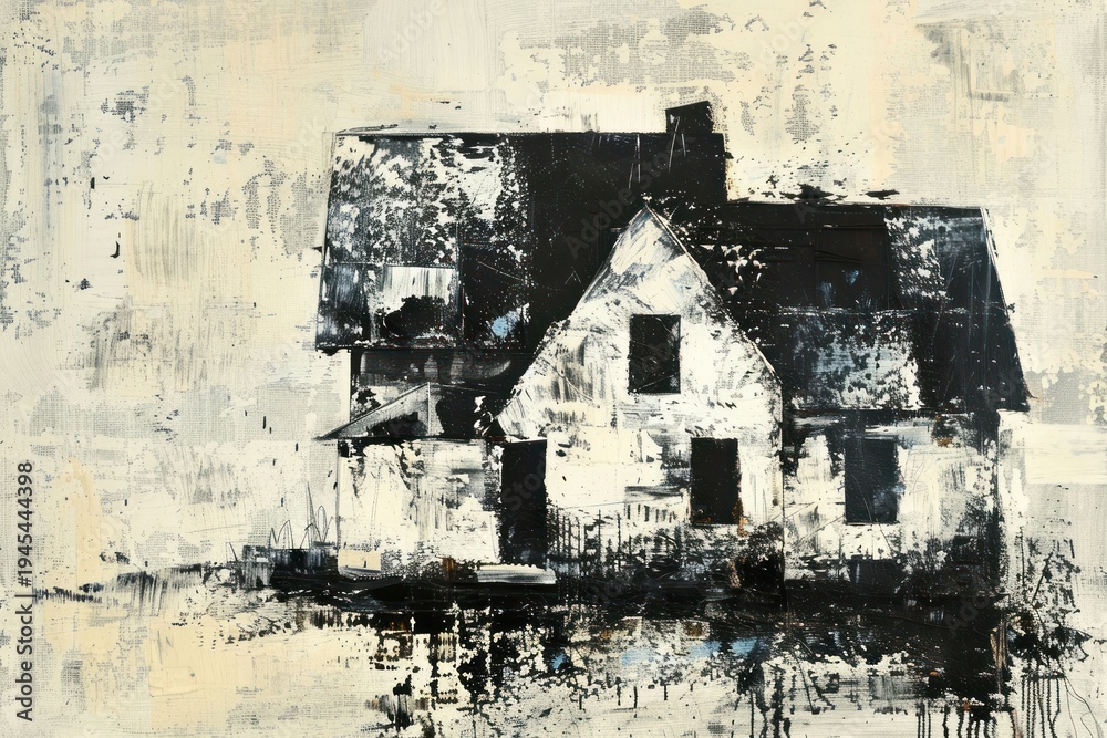 Fototapeta premium A urban house painting art architecture.