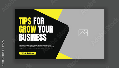 Professional social media cover and video thumbnail template with modern social media banner and website banner layout, corporate business banner marketing template for digital advertising promotion.