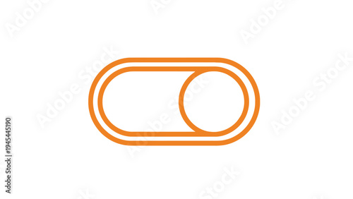 Orange Toggle Switch Icon Simple Design.