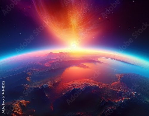 Wallpaper Mural sunrise over earth sunrise in space generative ai Torontodigital.ca