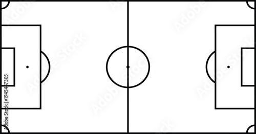 Soccer field outline vector illustration perfect for game design sports graphics and athletic event promotions