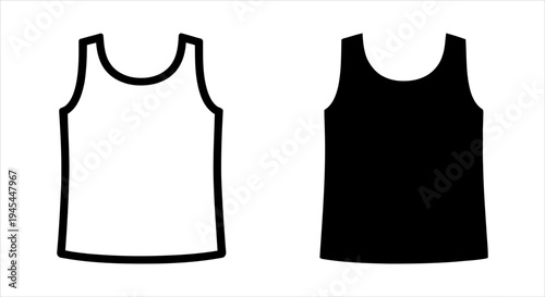 Minimalist Tank Top Icon Set for Clothing Apparel and Fashion Design Elements