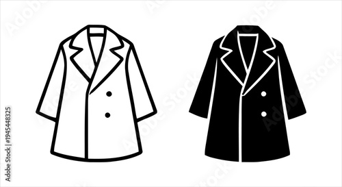 Coat icons for fashion and apparel design, vector illustrations