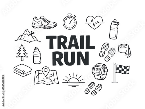 Outdoor trail running and endurance fitness lifestyle where athletes train in natural environments while building stamina and maintaining an active routine. TRAIL RUN central title