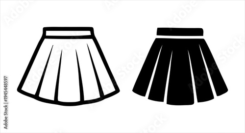 Versatile Pleated Skirt Icons Outline and Filled Fashion Apparel Graphics