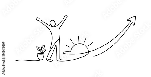 Positive morning energy and healthy lifestyle habits at the beginning of a productive day where a person embraces natural light and motivation to start new goals and daily activities, a