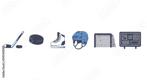 Ice Hockey Equipment and Icons Collection